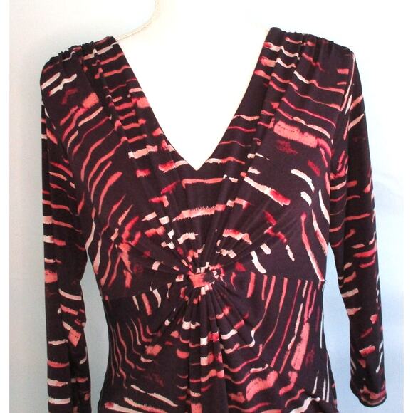 Daisy Fuentes Women's 3/4 Sleeve Purple Cinched Stretch Shirt Size Large - Picture 2 of 10